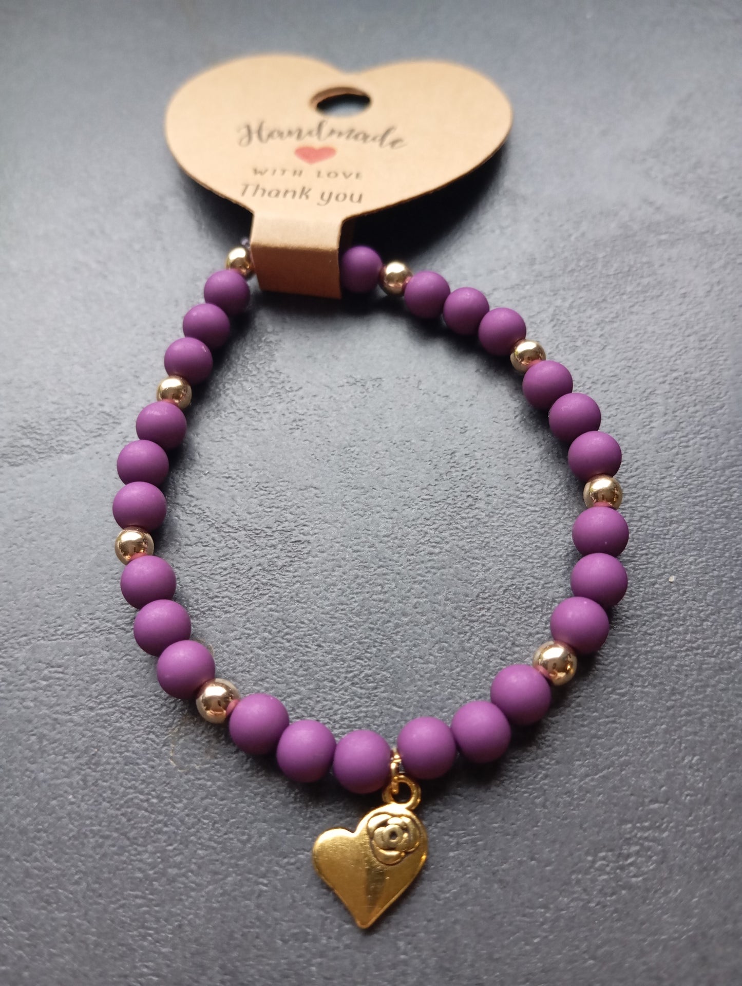 Armband Violet Heart Charm