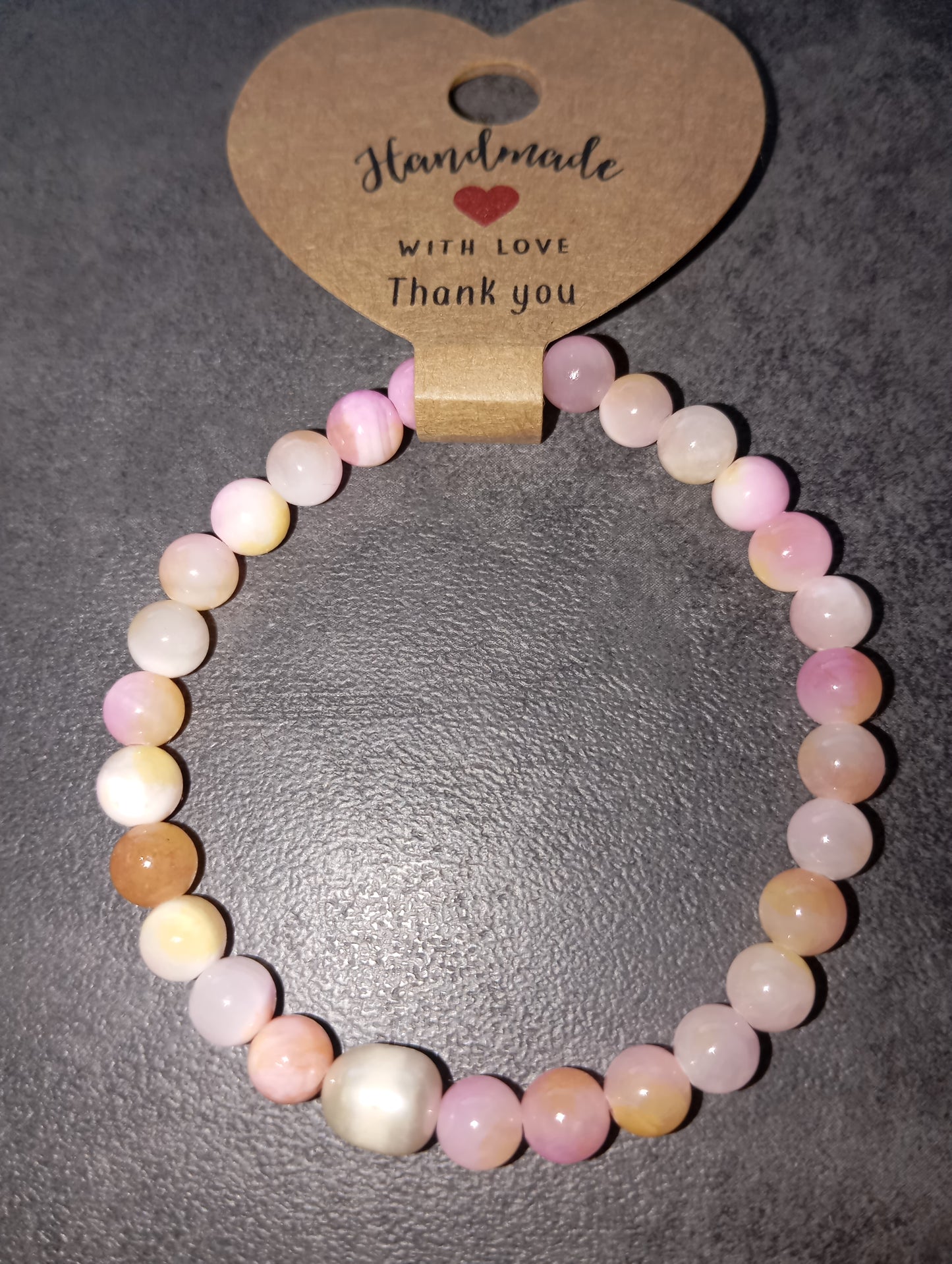 Armband Steinoptik mit Süßwasserperle