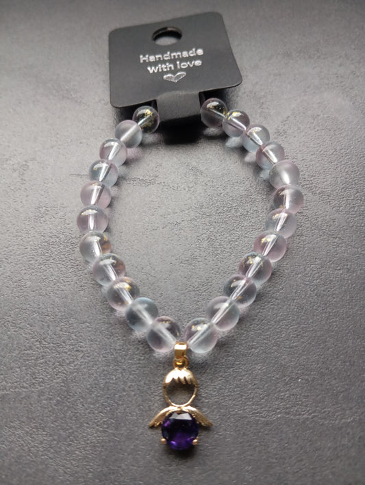 Armband Engelslicht - Schutzarmband mit Amethystanhänger