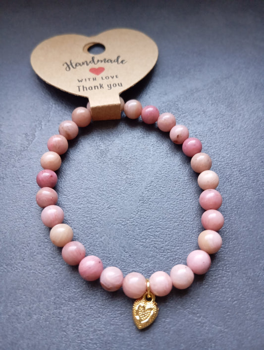 Armband Herz Rhodonit