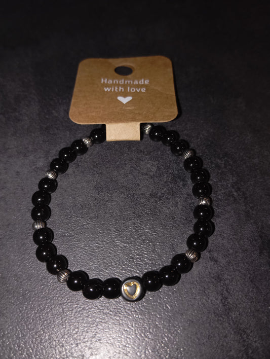 Armband schwarz mit Herz