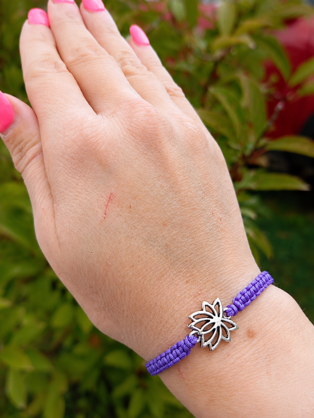 Makramee Armband Purple Lotus 💜🪷