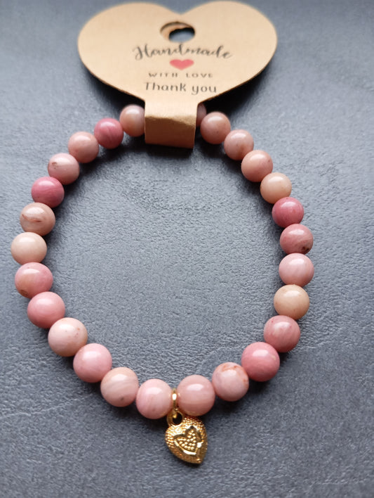 Armband Heart of Rhodonite