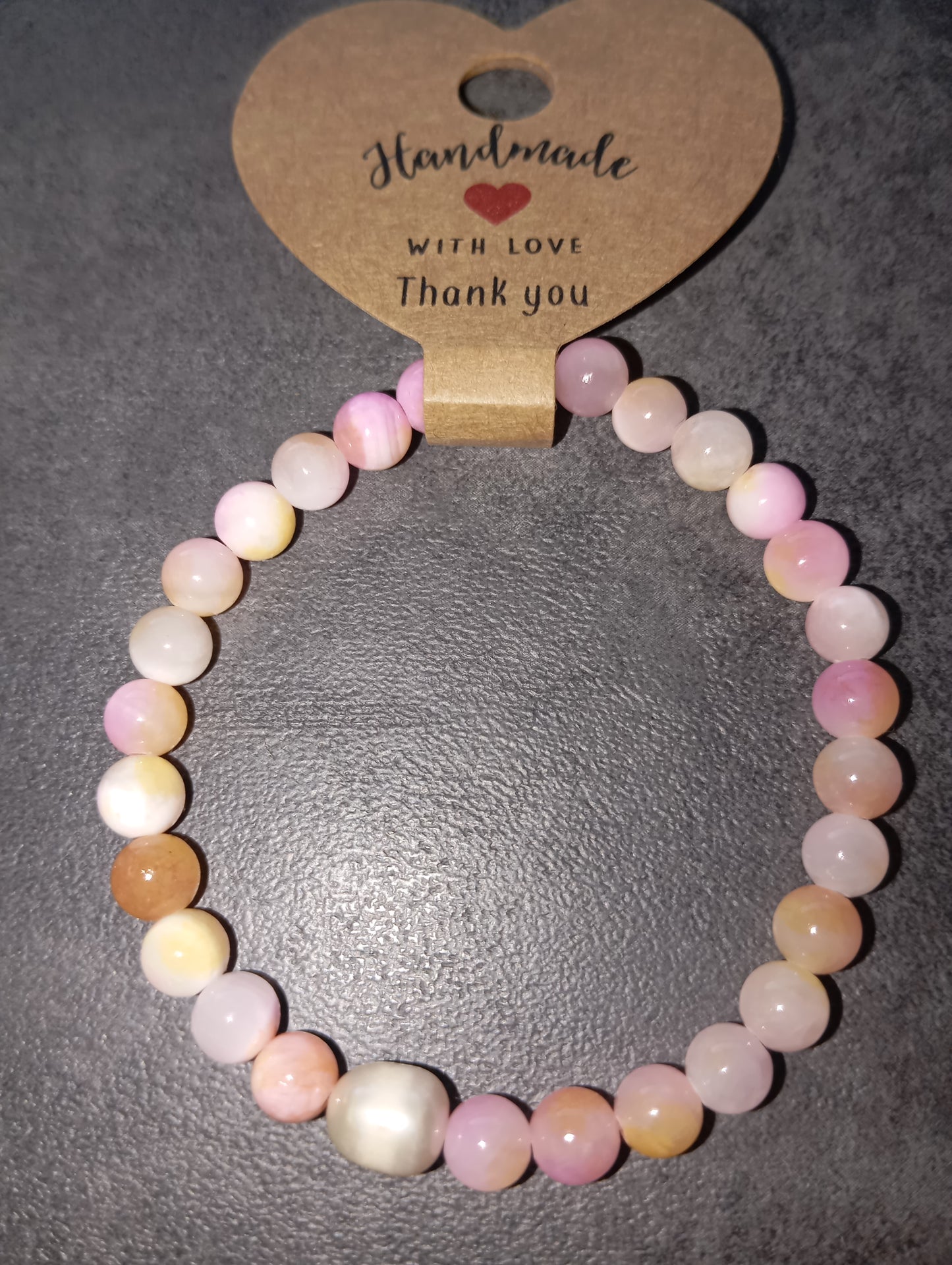 Armband Steinoptik mit Süßwasserperle