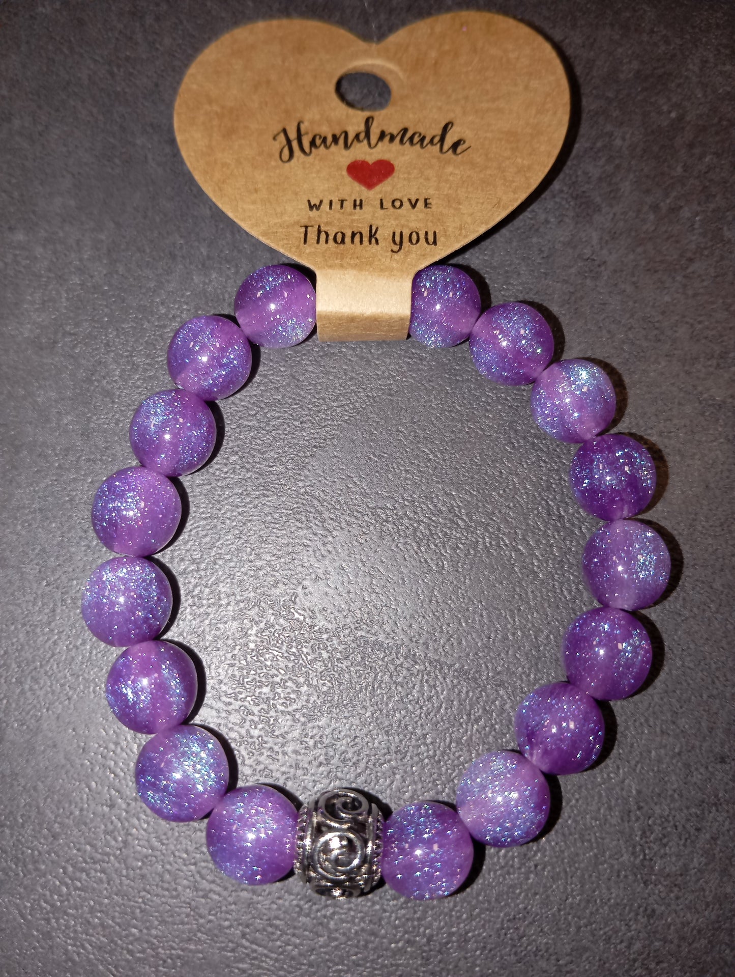 Armband lila Glitzer