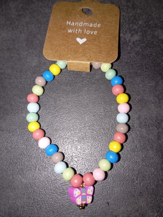 Armband Schmetterling Holzperlen