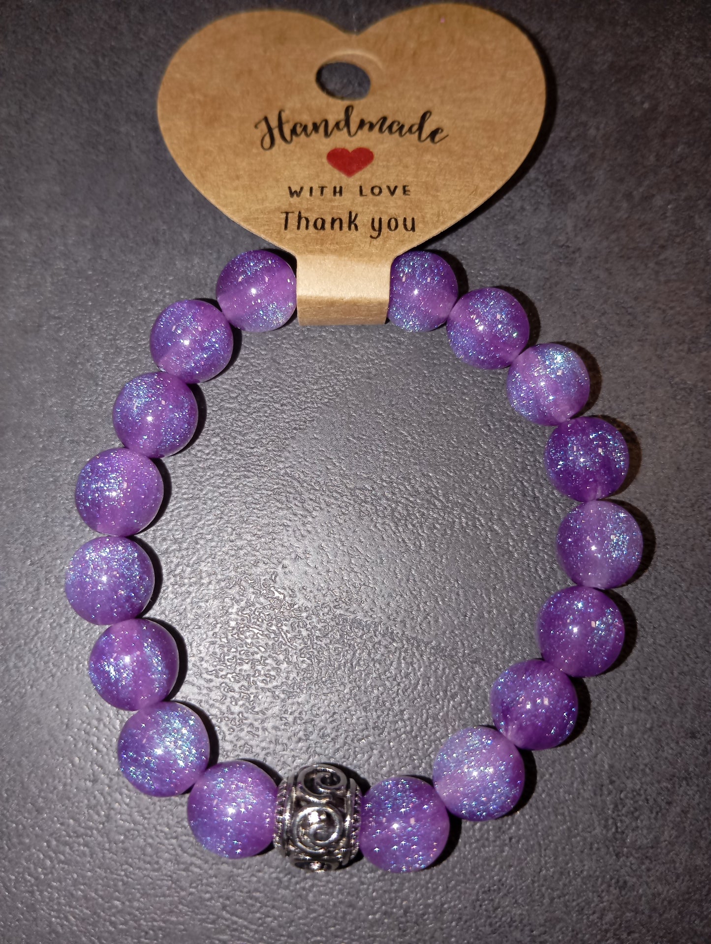 Armband lila Glitzer