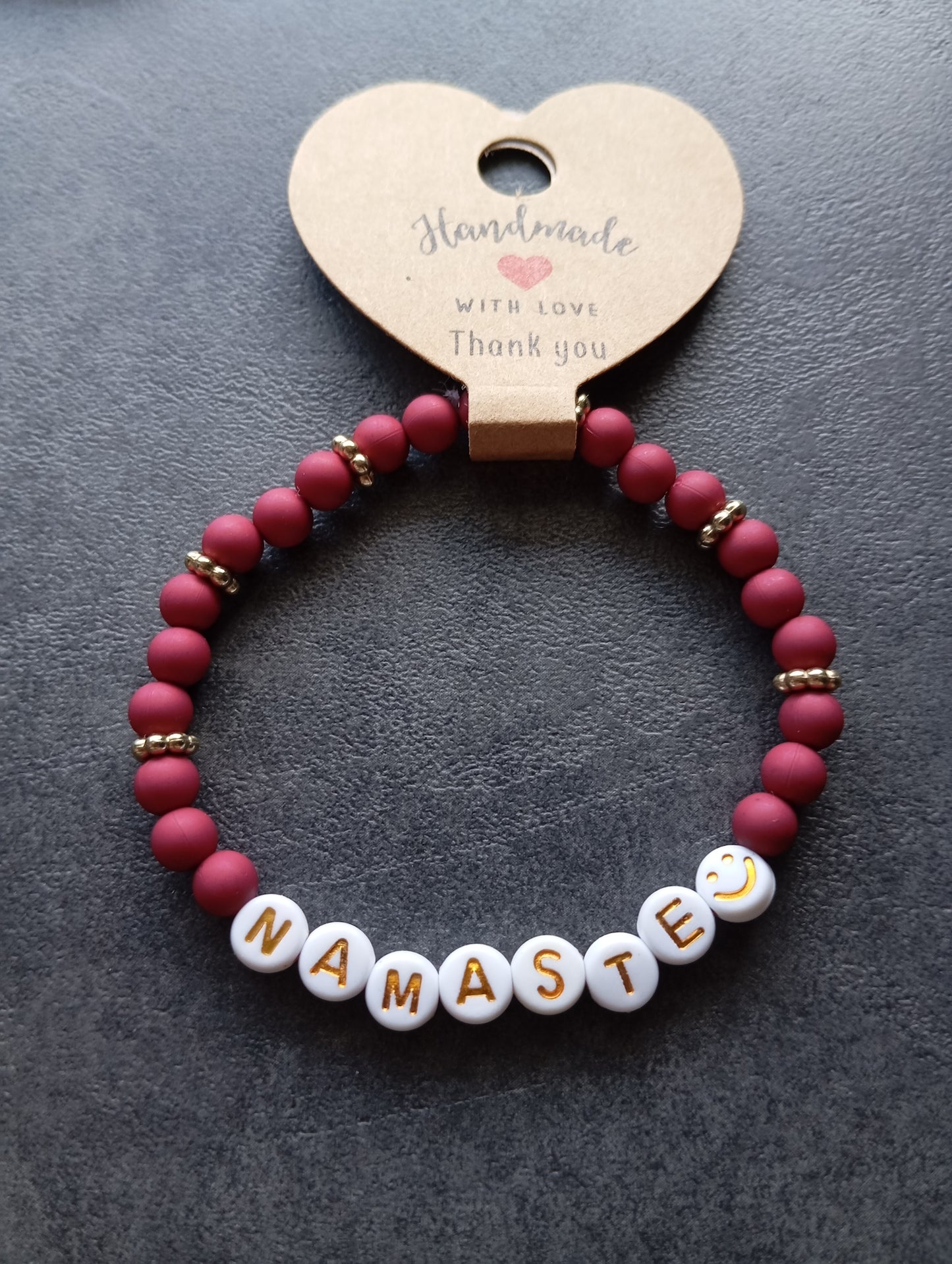Armband Namaste dunkelrot
