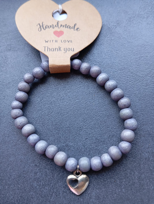 Armband Heart in Taupe
