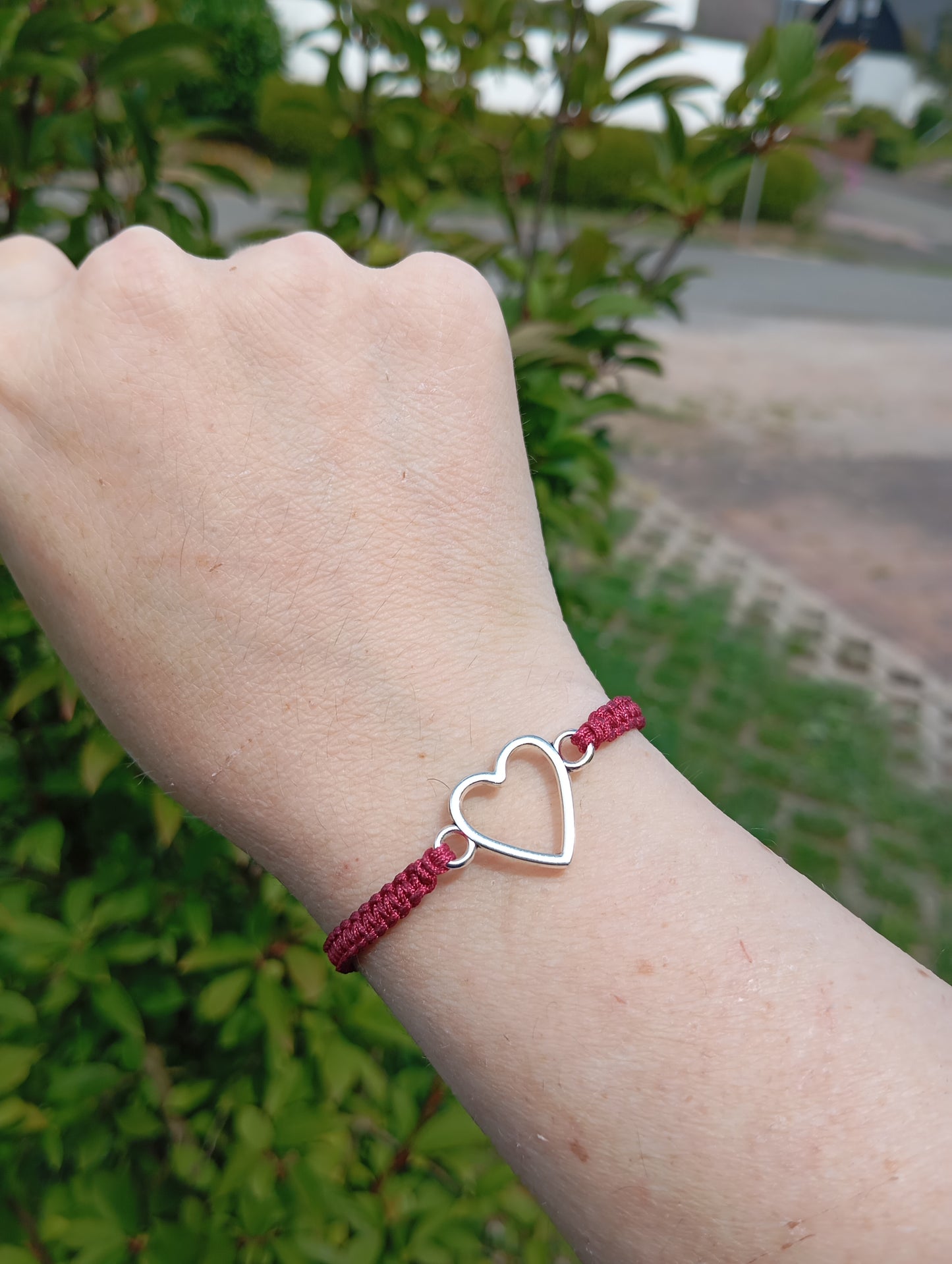 Makramee Armband Crimson Heart ❤️