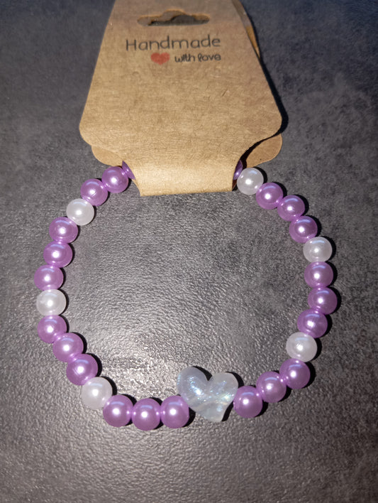 Armband lila mit Herz ❤️