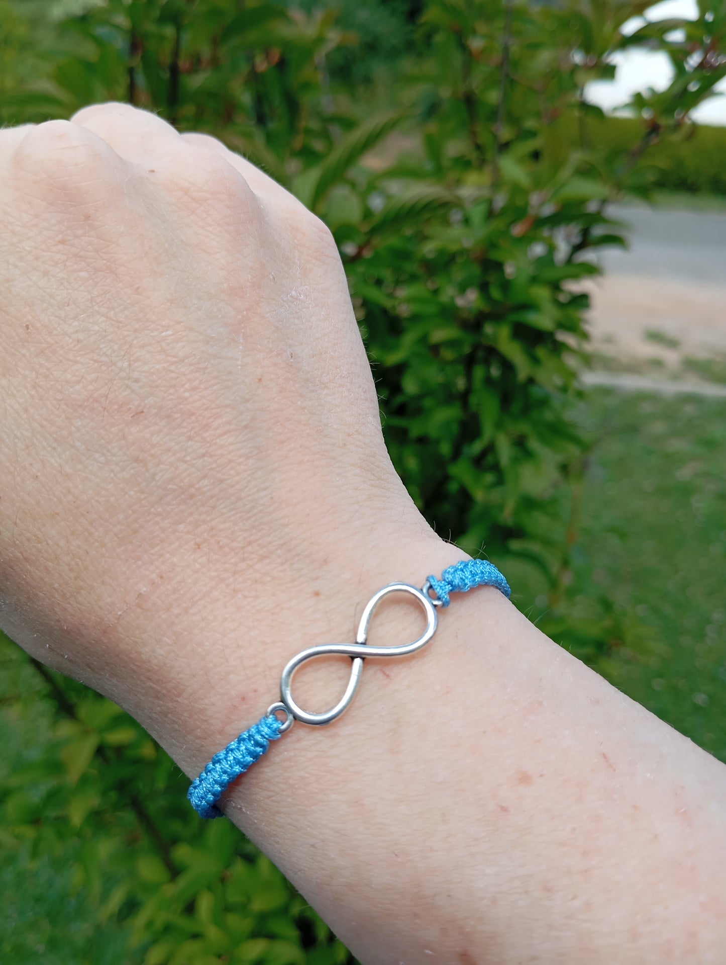 Makramee Armband Infinity Sky