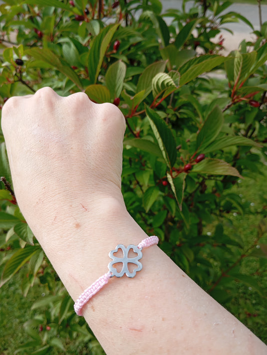 Makramee Armband Glücksblatt